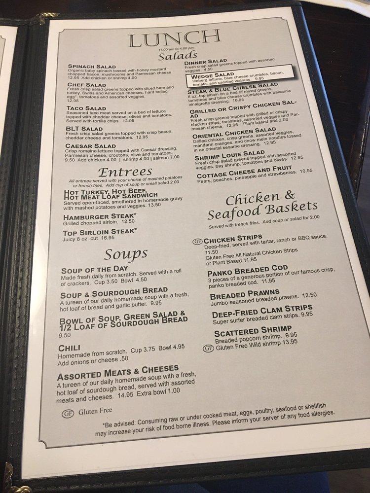 Menu at The Lee Restaurant & Lounge, Enumclaw