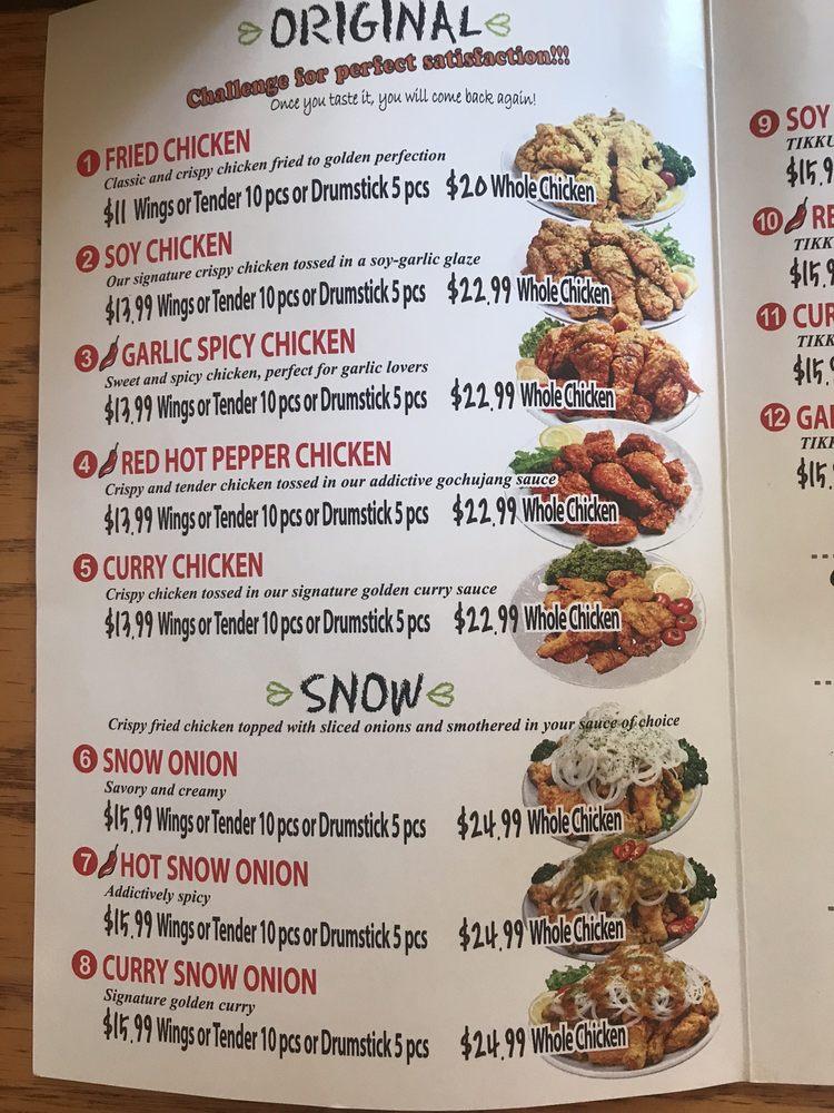Menu at CM Chicken Richmond (Choong Man Chicken) restaurant, Richmond