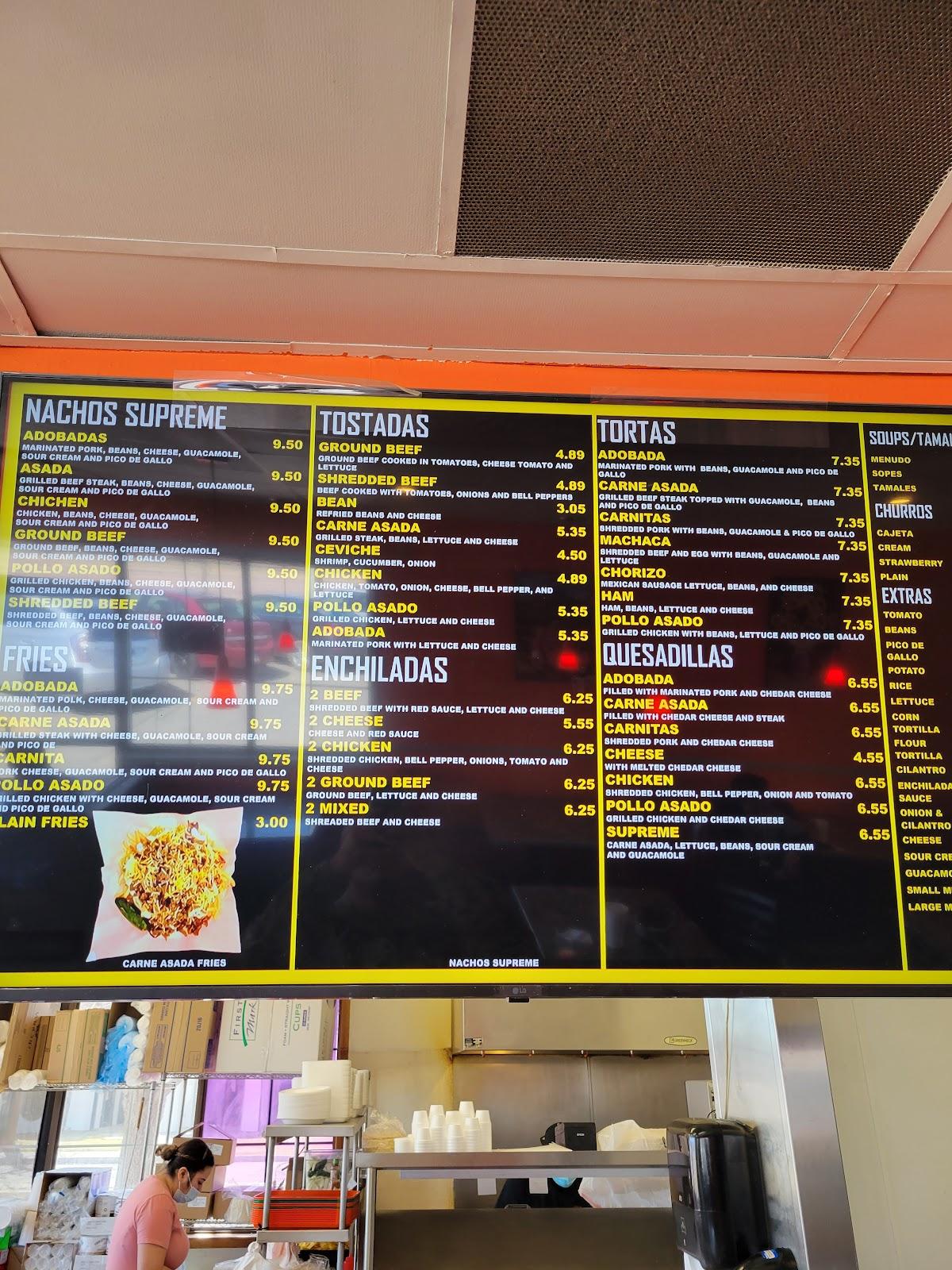 Menu at Tacos Del Gordo restaurant, Fountain