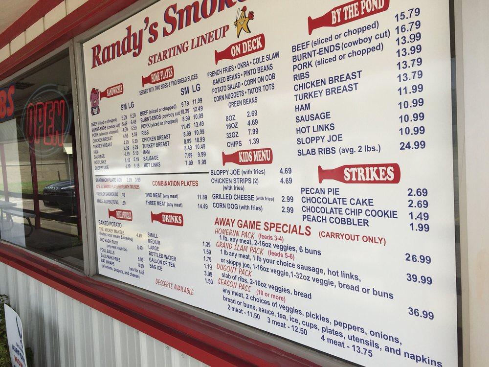 Menu at Randy's Smokehouse & BBQ, New Boston
