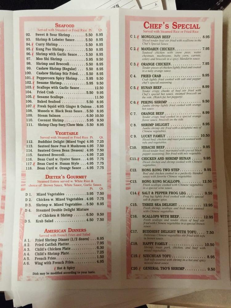 Menu at Happy china restaurant, Pensacola