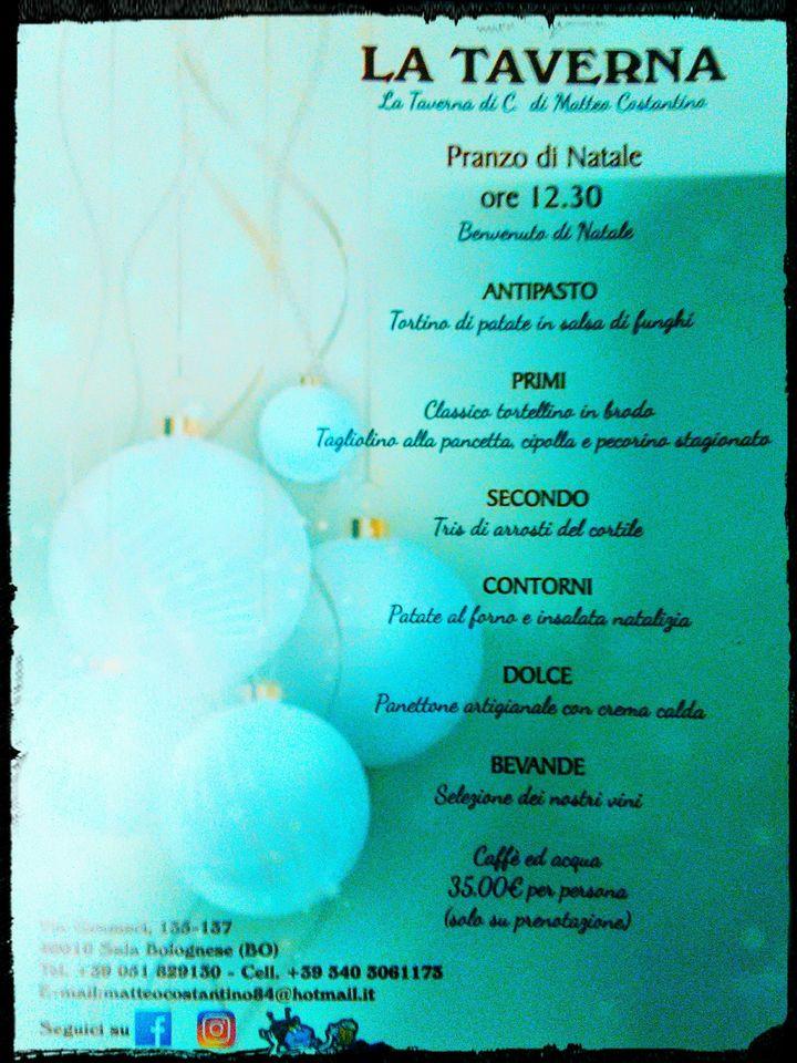 Menu au La Taverna di Pietro restaurant, Sala Bolognese