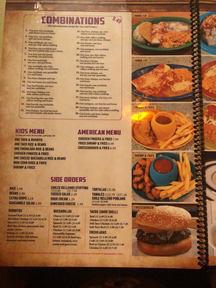 Menu at Mi Casita Mexican Restaurant, Laurinburg