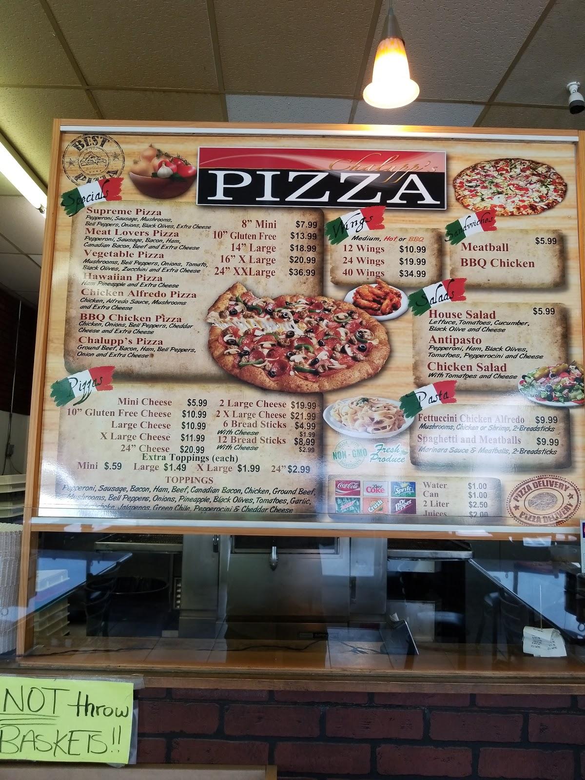 Menu at Chalupp's Pizza pizzeria, Taos