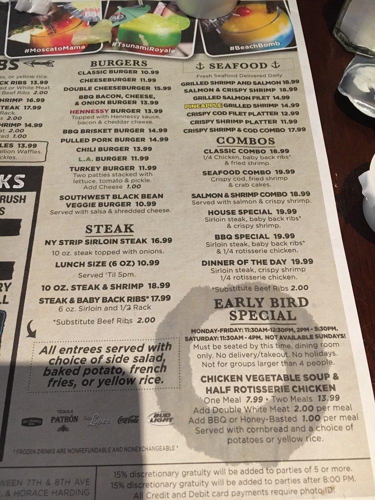 Меню Dallas BBQ, НьюЙорк, 180 Livingston St