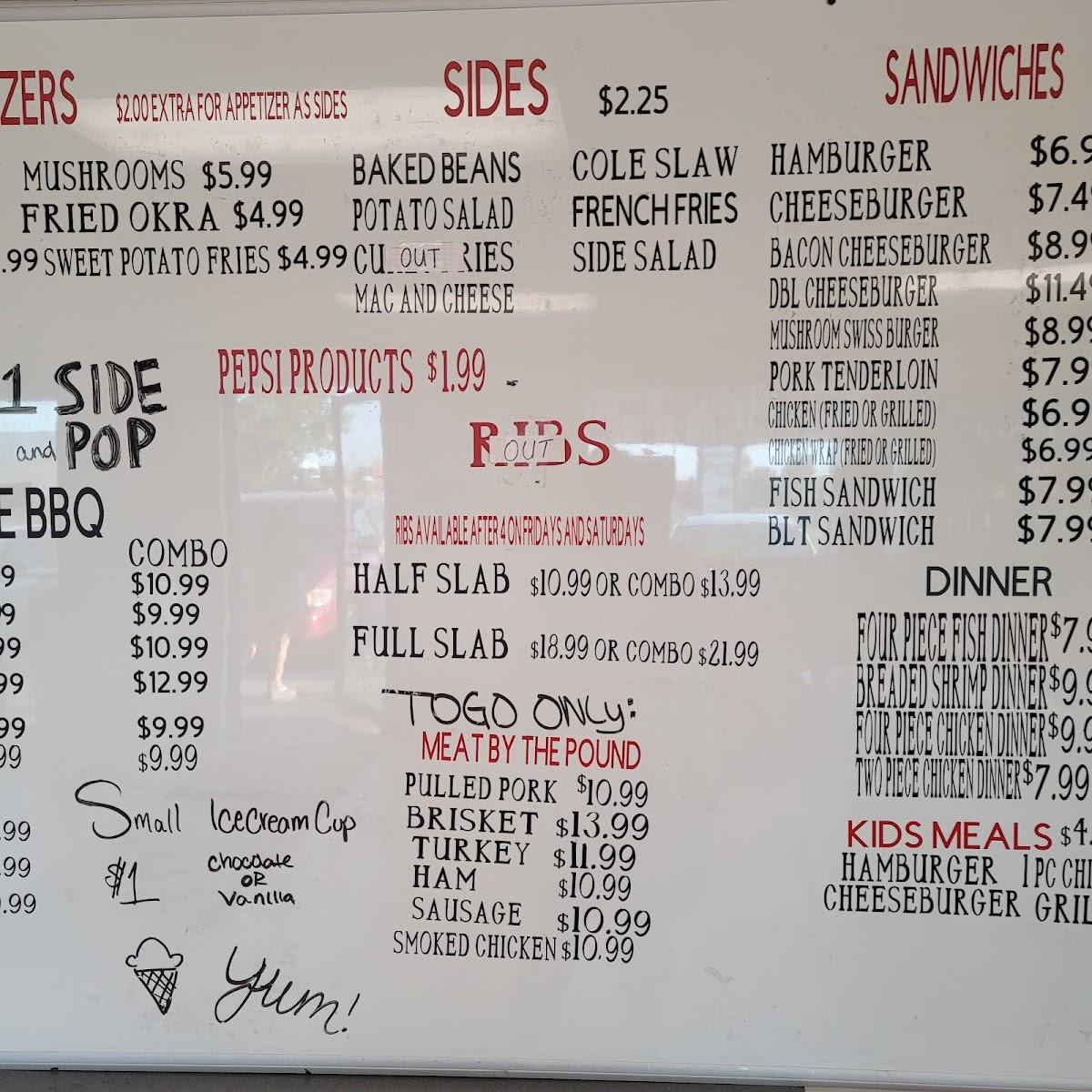 Menu at Mulligan's BBQ, Meriden, KS4