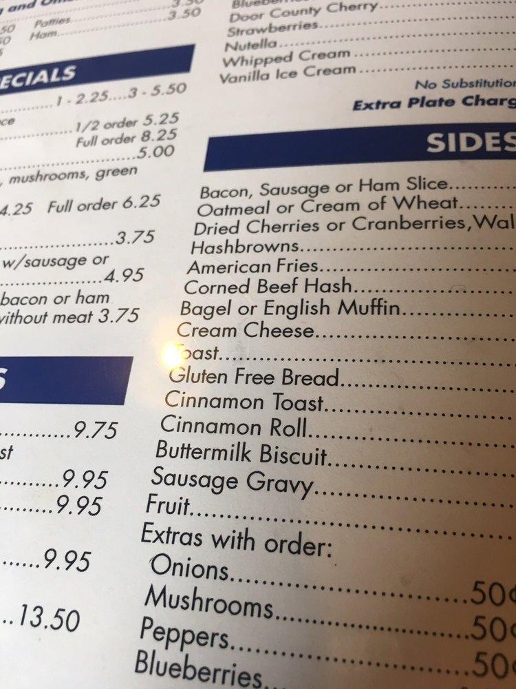 Menu at Carroll House Restaurant, Sister Bay