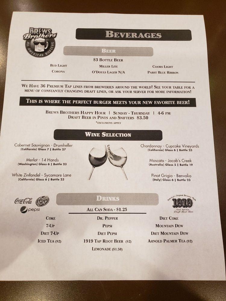 Menu at Brews Brothers Pub, Weston