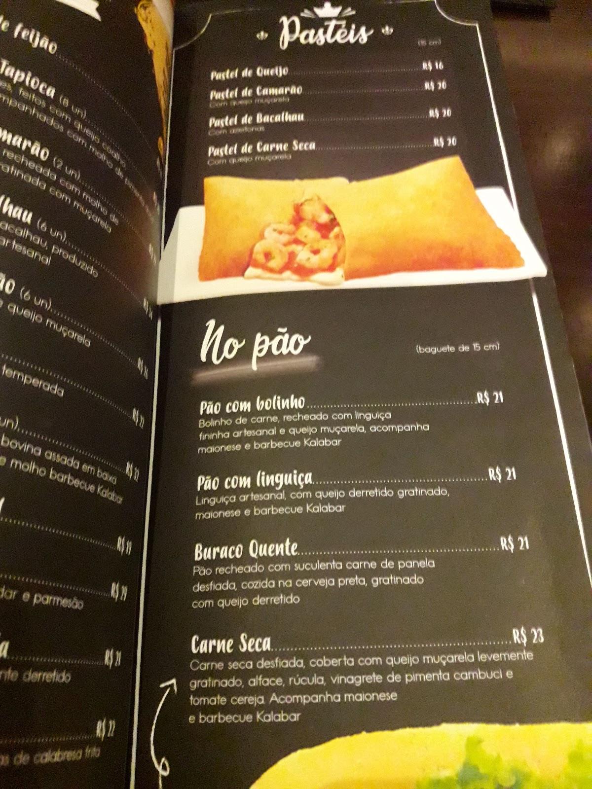 Kalabar Itajaí cardápio