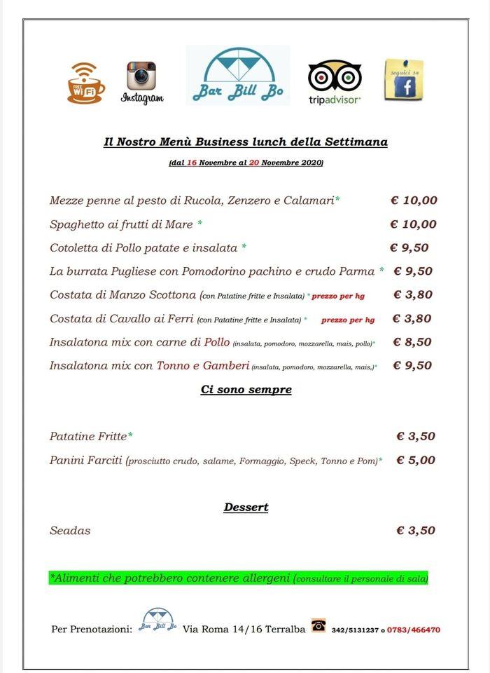 Menu di Bar Bill Bo Terralba 