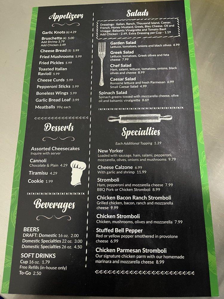 Menu at Italia Pizza Cafe, Southaven