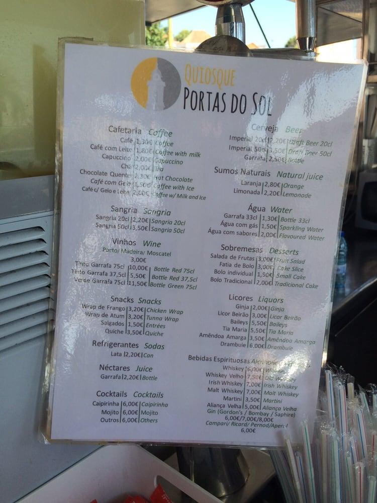 Menu Em Miradouro Das Portas Do Sol Pub Bar Lisboa