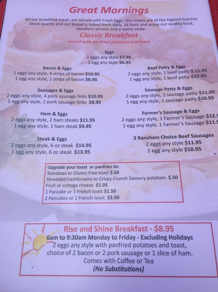 Menu at Cherry Pit Restaurant, West Kelowna, BC97 106