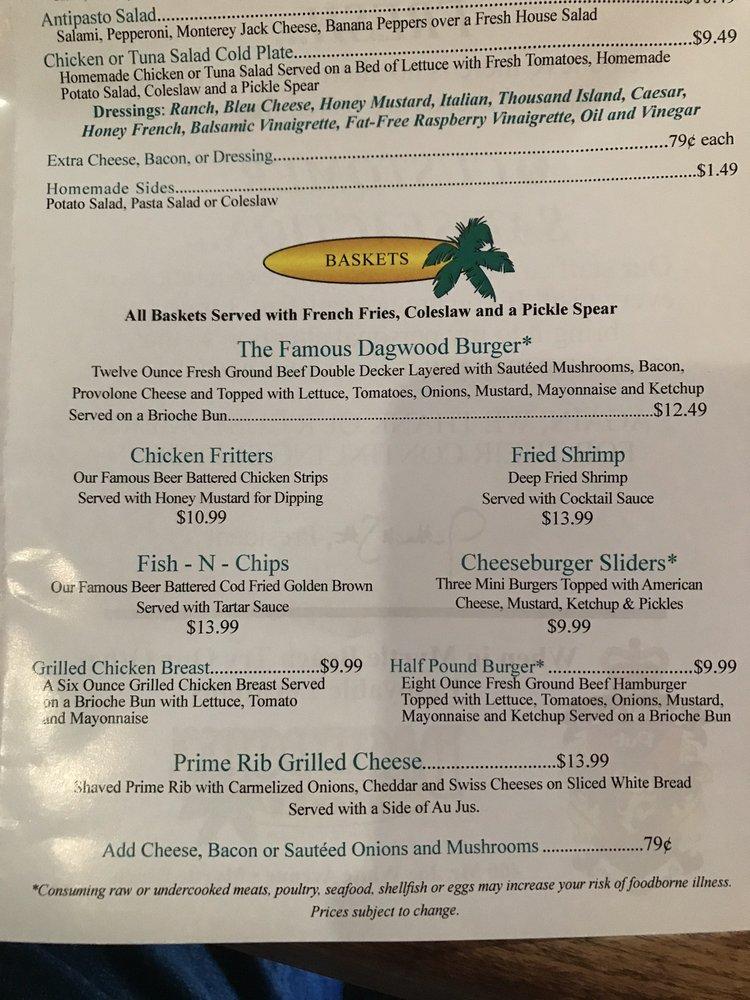 Menu at Dagwood's Deli & Sports Bar, Surfside Beach