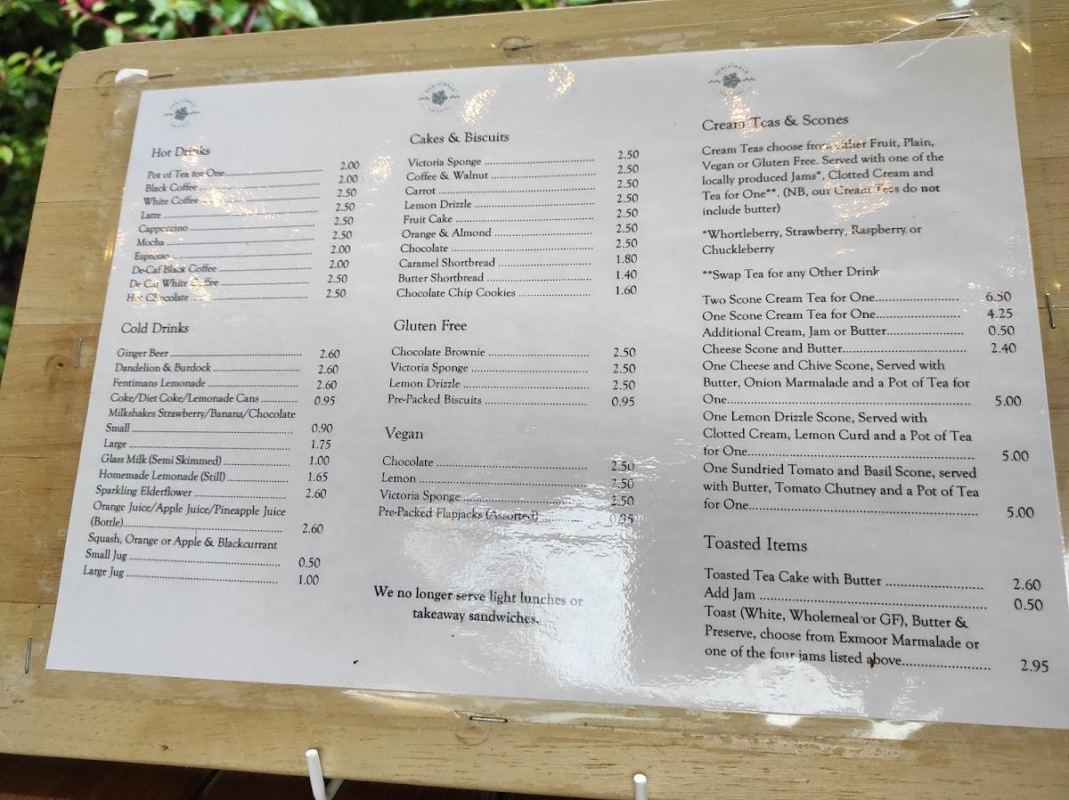 Menu at Periwinkle Cottage Tea Room