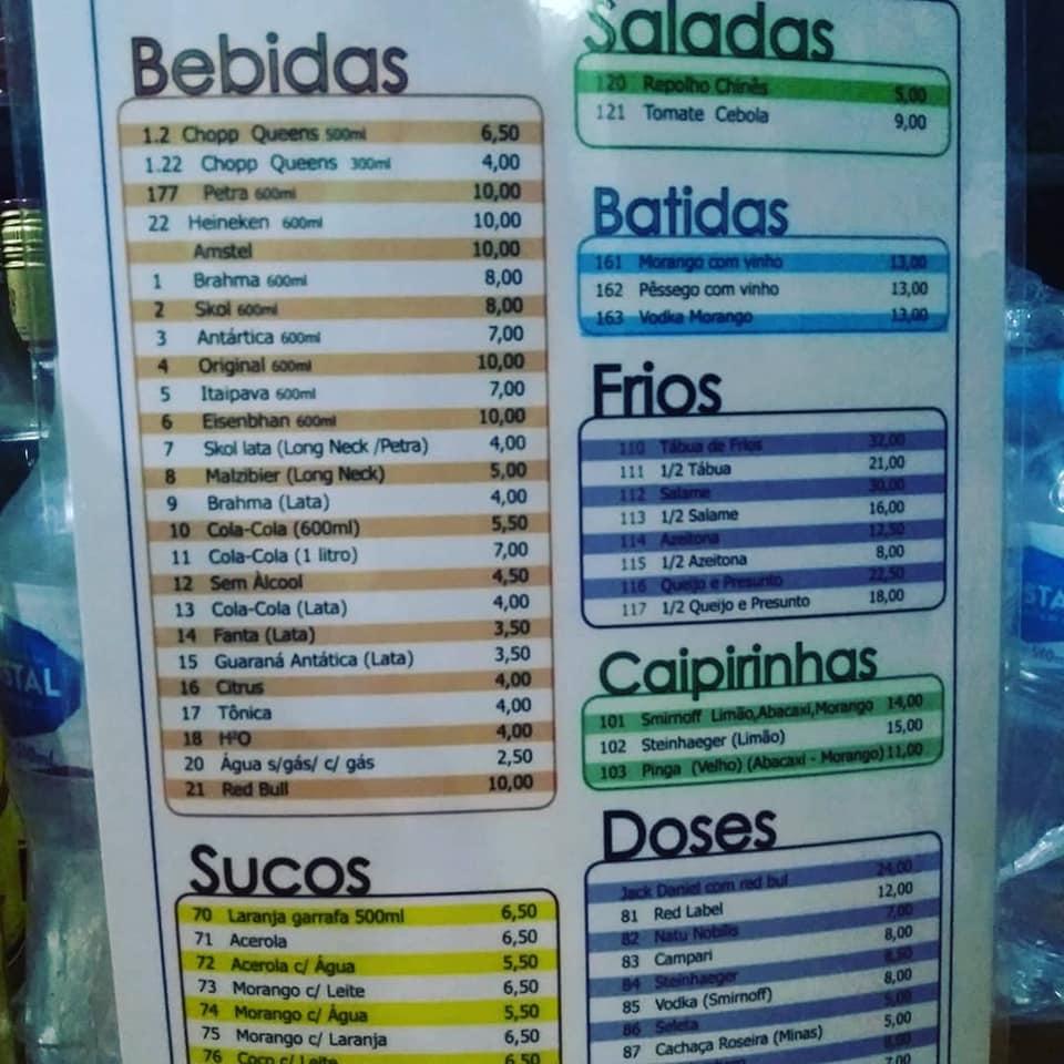 Bar Copo Sujo botequim cardápio