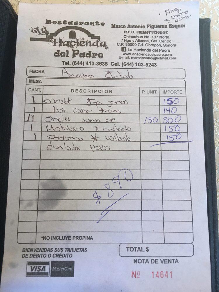 Restaurante La Hacienda del Padre, Ciudad Obregón - Carta del restaurante y  opiniones