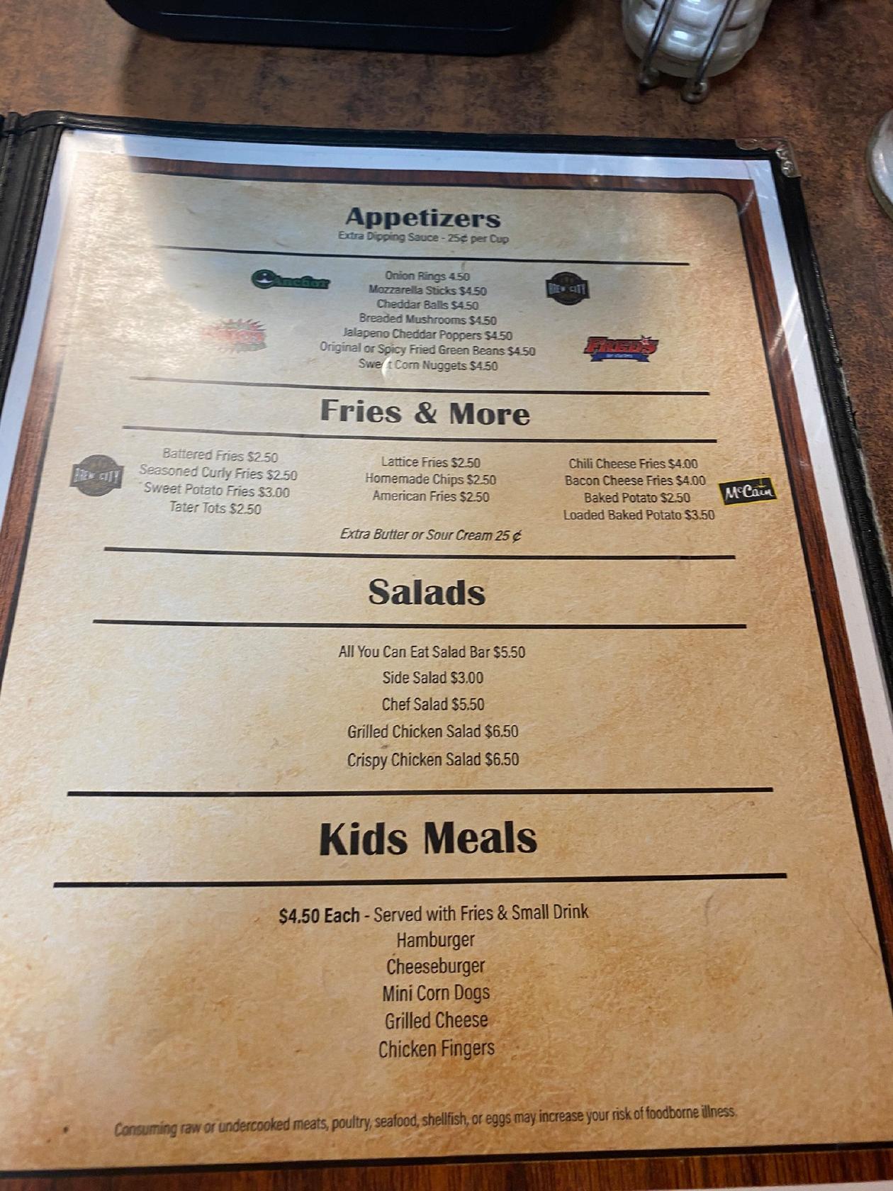 Menu at Martha's Family Restaurant, Shelbina