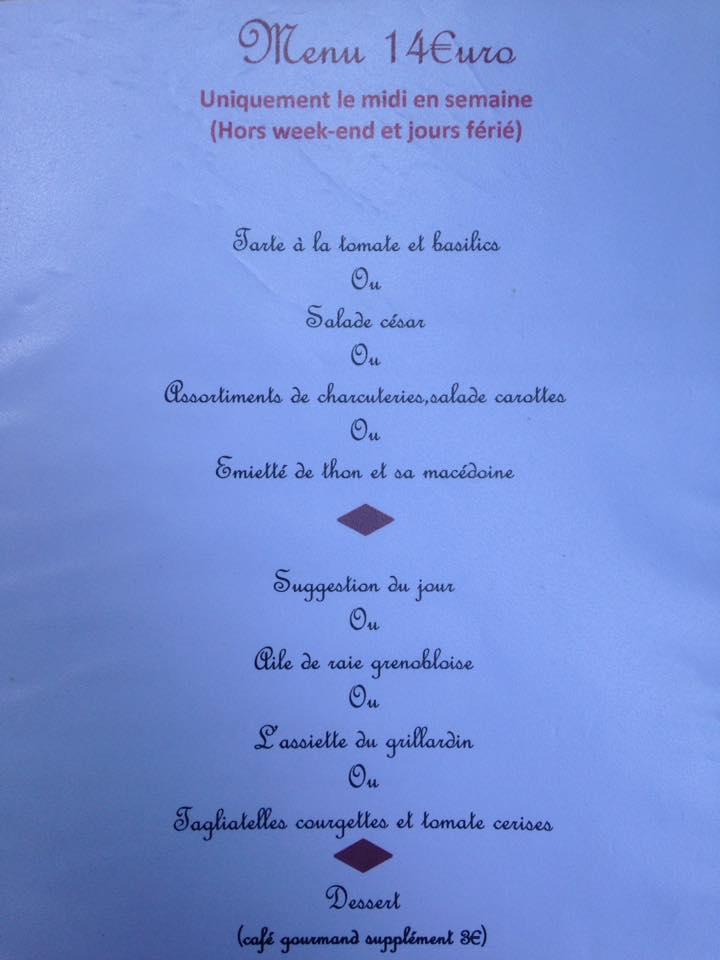 Menu at Restaurant olivier, Metz