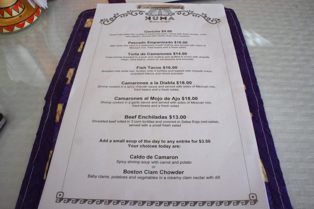 Menu at Luna Mexican Restaurant, Edmonton