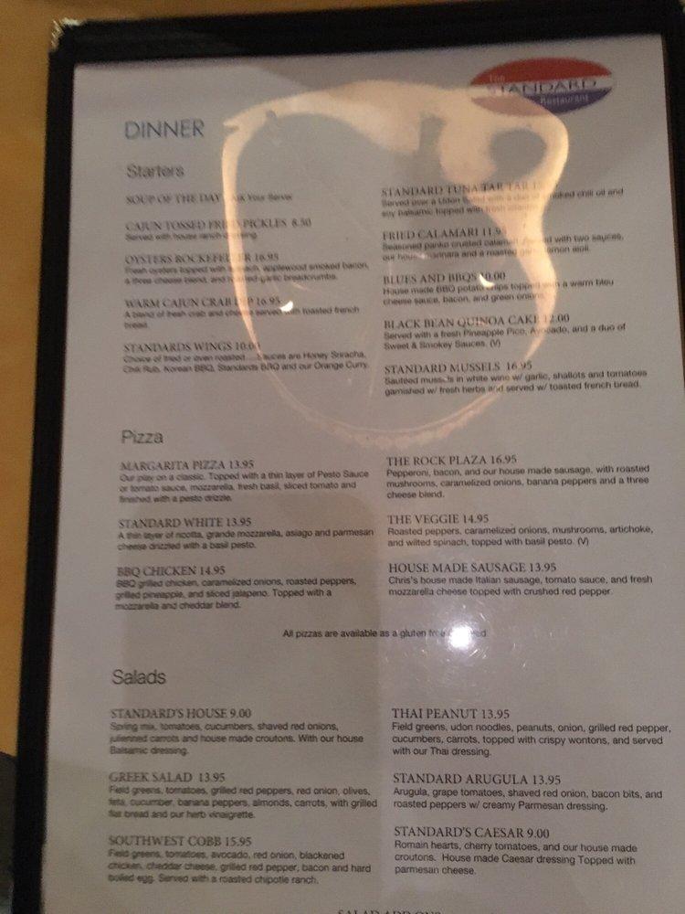Menu at The Standard Restaurant Downtown, Fort Myers