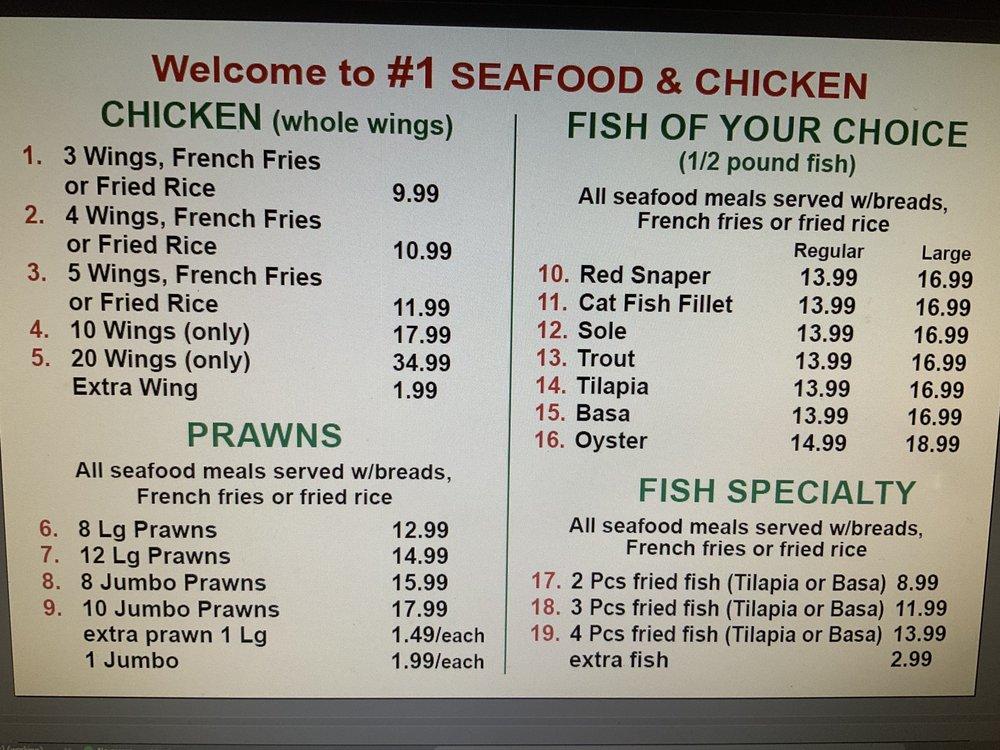 Menu at 1 Seafood & Chicken restaurant, Oakland