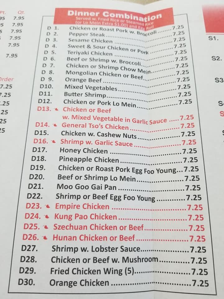 Menu At China Wok Wilbuton Restaurant Wilburton