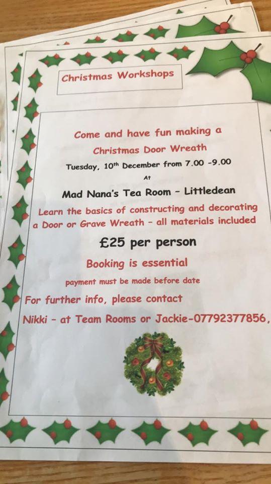 Carta del café Mad Nana’s Tea Room, Cinderford