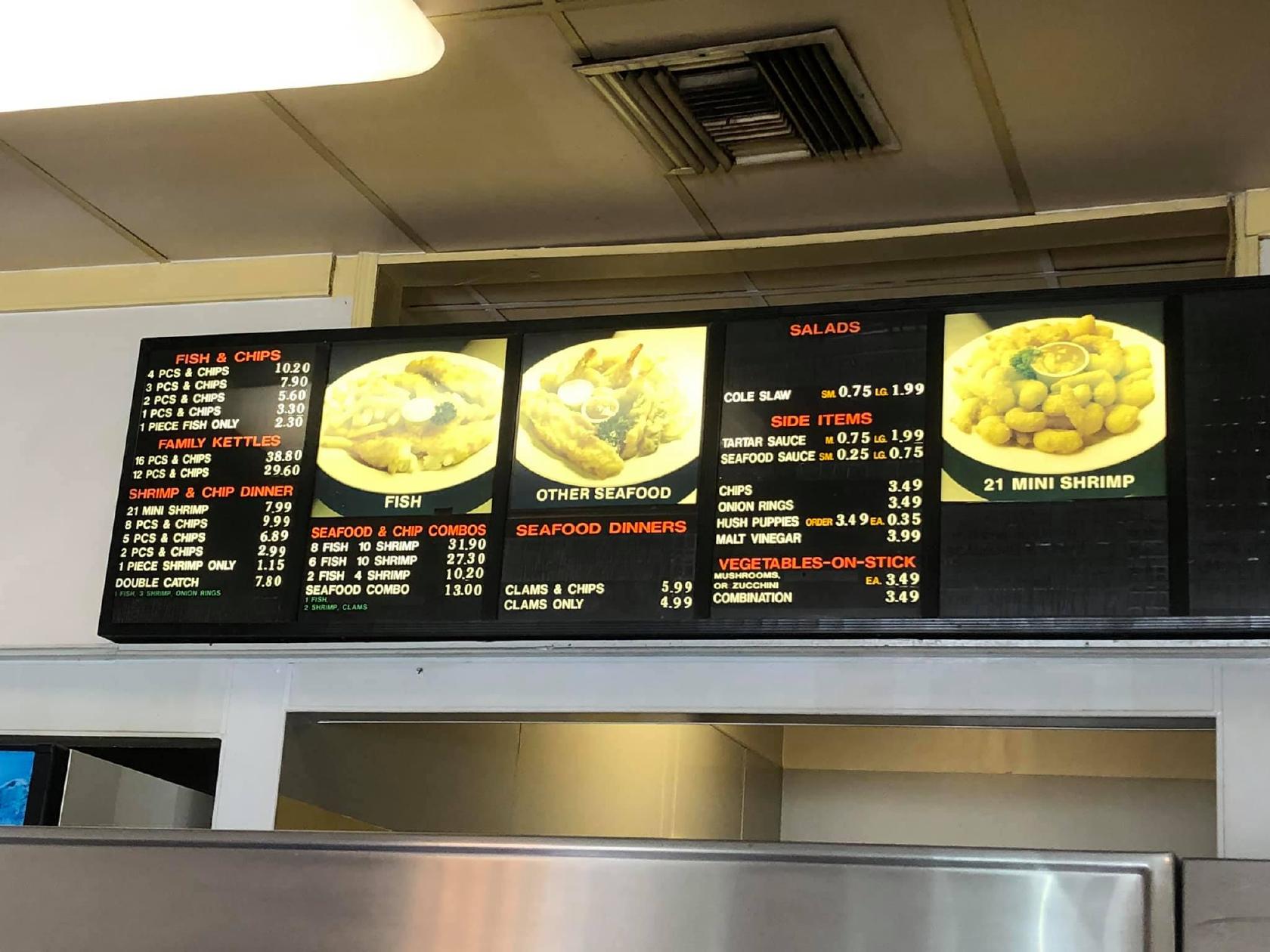 Menu at Fish & Chips restaurant, Downey, Lakewood Blvd