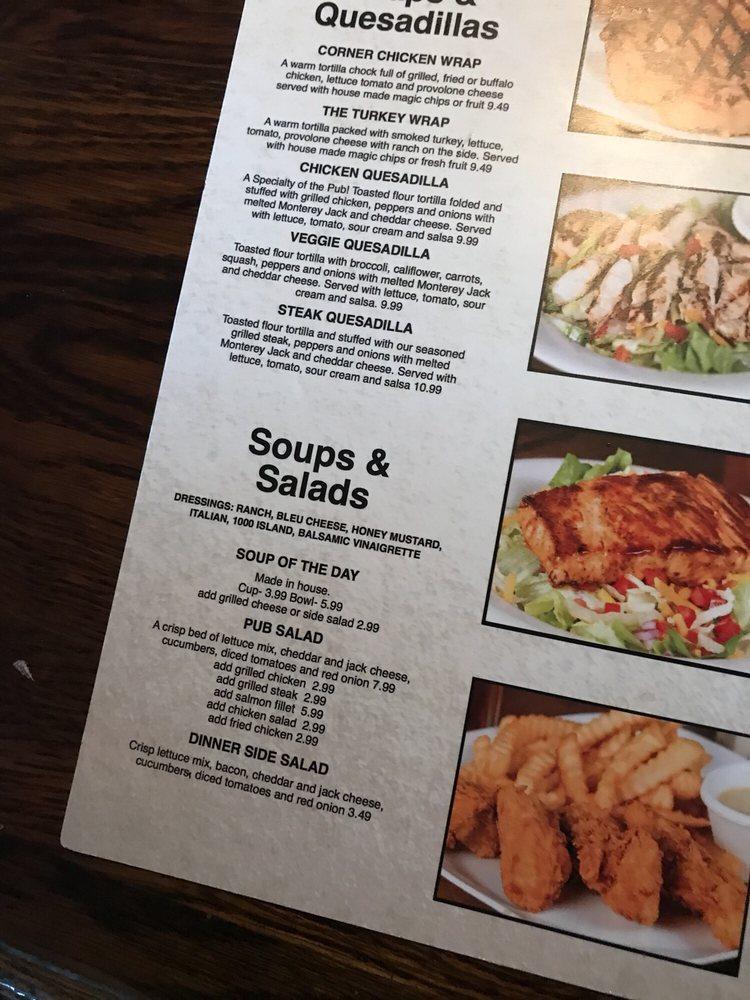 Menu at Corner Pub Bellevue, Nashville, TN100