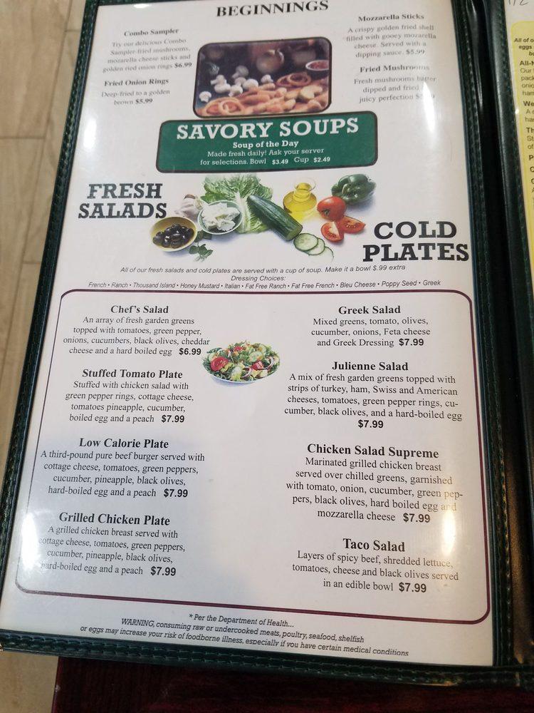 Menu at Joe's Pancake House restaurant, Lafayette