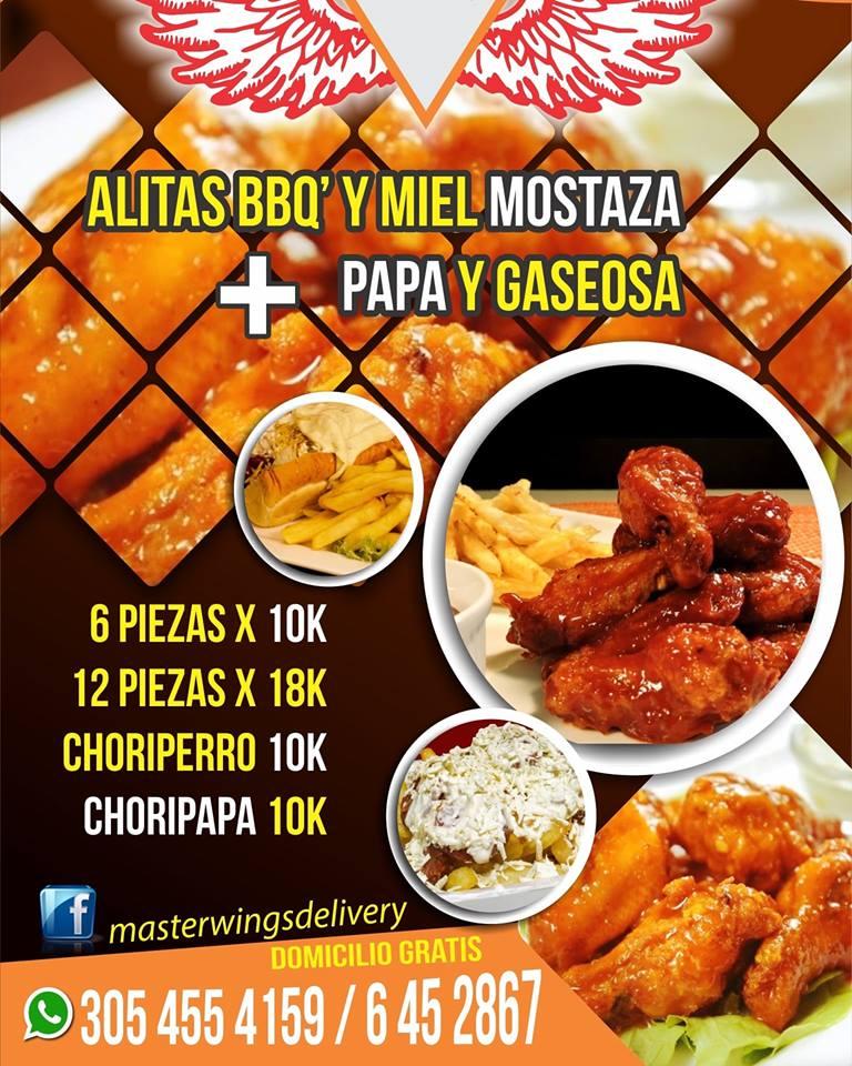 Menu at Master wings delivery restaurant, Bucaramanga