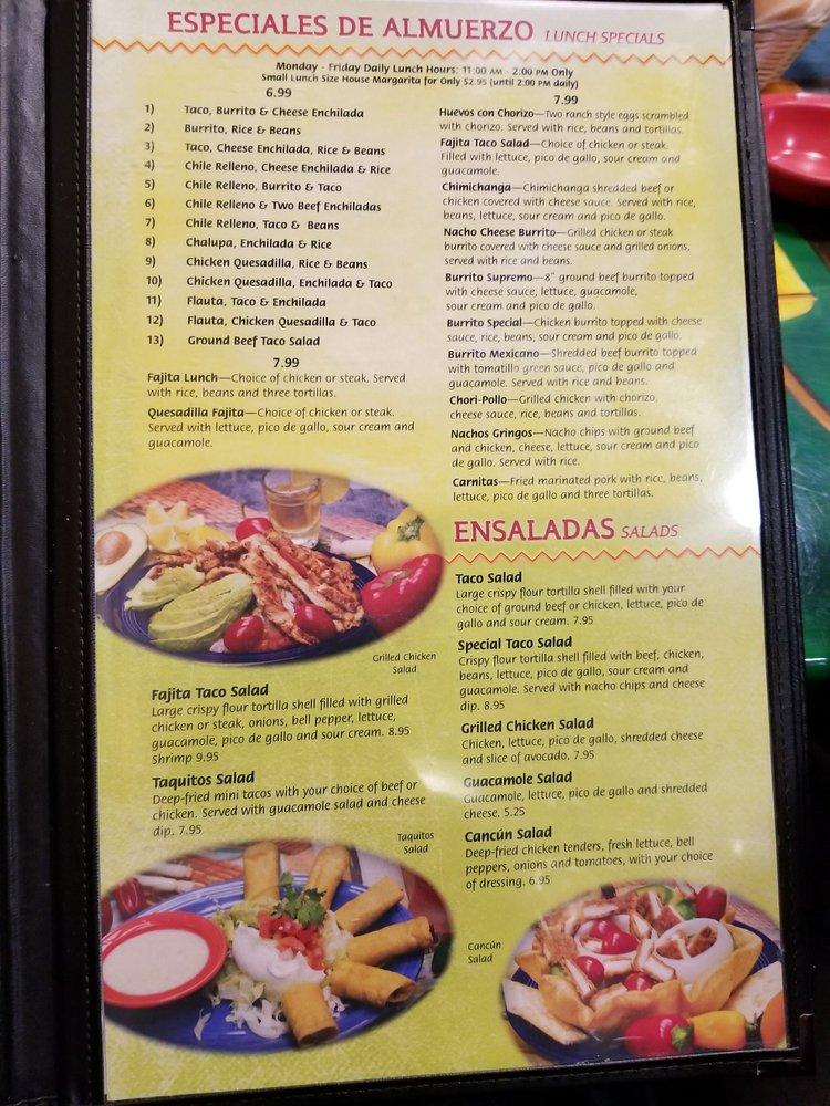 Menu at Anna's Cocina & Tequila restaurant, Devils Lake