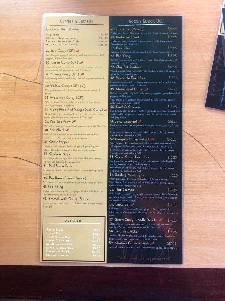 Menu At Sopa Thai Cuisine Restaurant Nevada City   R6a3 Menu Sopa Thai Cuisine 2022 09 1 