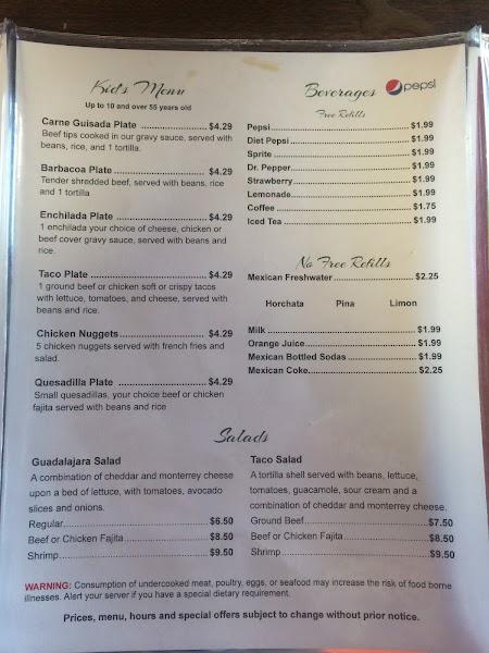 Menu at Coco Loco restaurant, College Station, Welsh Ave