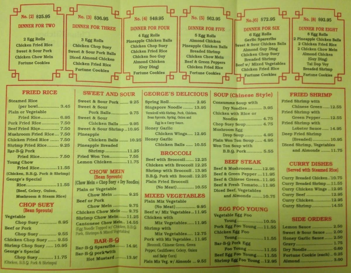 Menu At George S China Kitchen Restaurant North Bay   R6a5 Georges China Kitchen Menu 