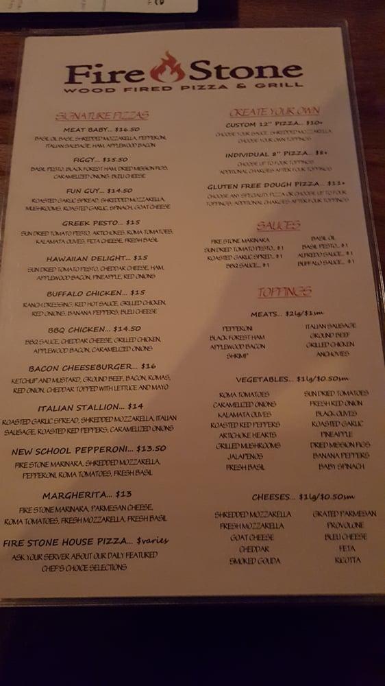 Menu at Fire Stone Wood Fired Grill pub & bar, Dothan