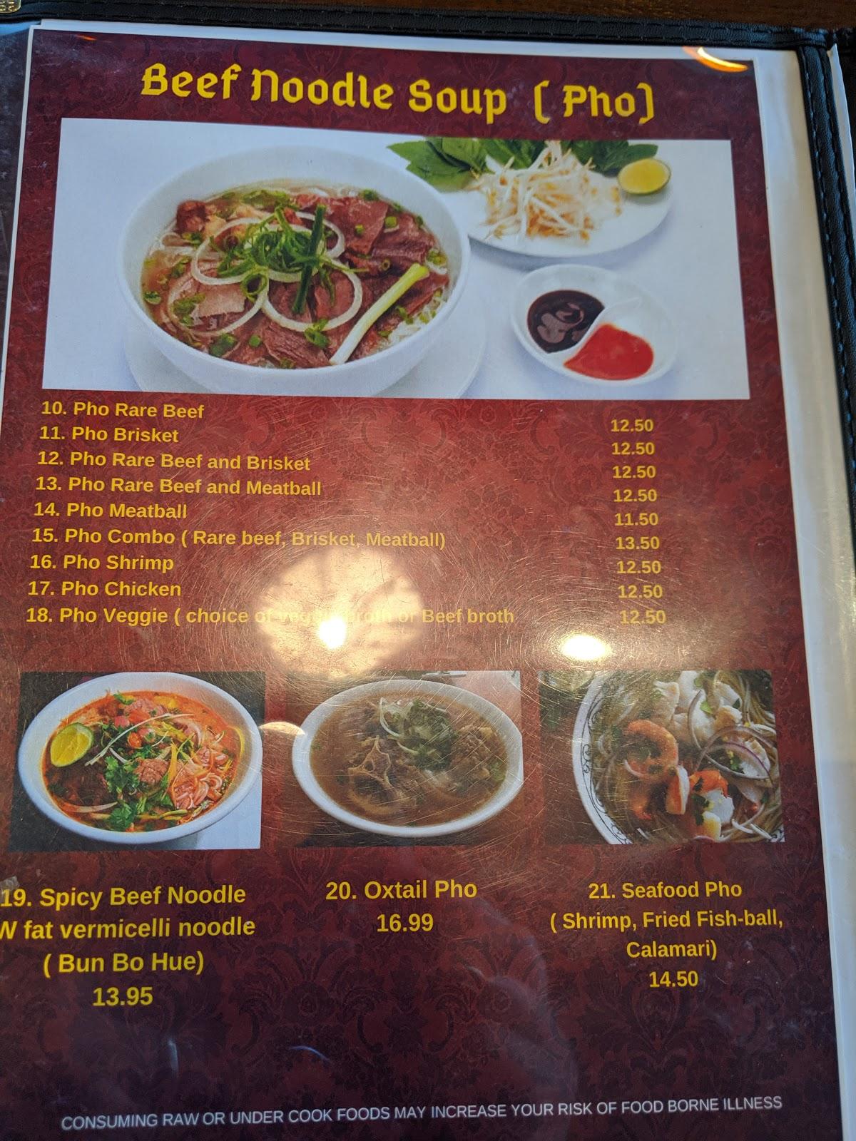 Menu at Noodle Bar, Lahaina