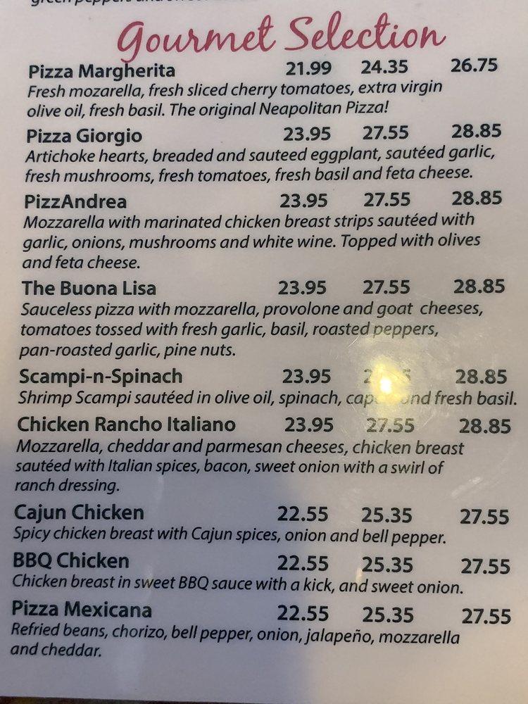 Menu at Buono's Pizzeria, Long Beach, 250 W Ocean Blvd A
