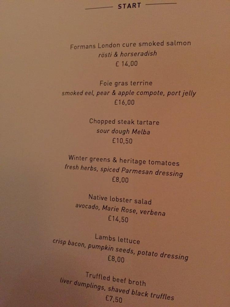 Menu at German Gymnasium Restaurant, London