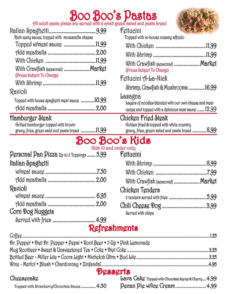 Menu At Boo Boo S Pizzeria Cajun Cuisine Scott   R6a7 Boo Boos Pizzeria And Cajun Cuisine Menu 2021 09 