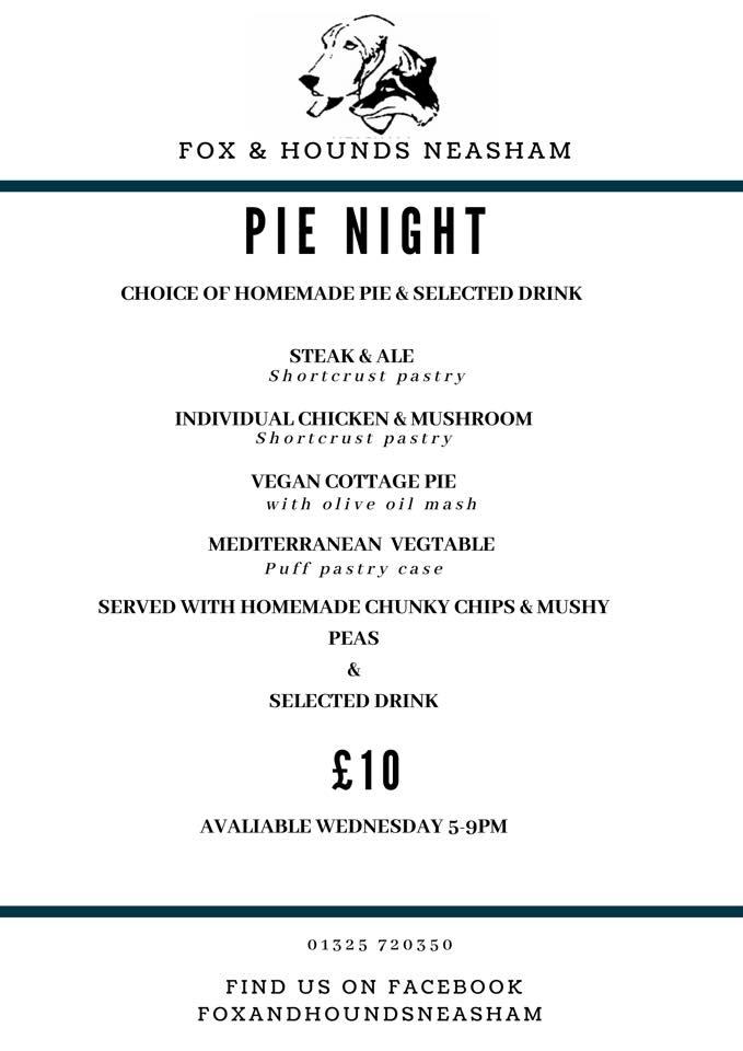 Menu at The Fox & Hounds Neasham pub & bar, Darlington