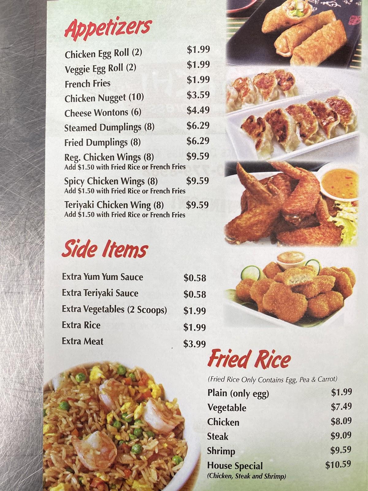 Menu At Hibachi Express Restaurant Dallas Merchants Dr