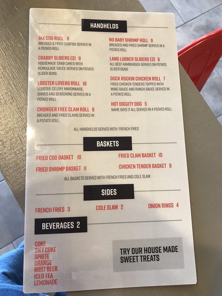 Menu at Jax Fish Fry desserts, Jacksonville