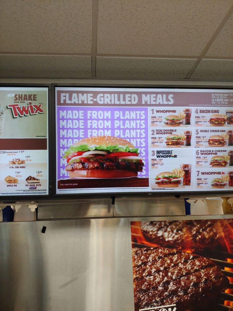 Menu at Burger King fast food, Troutdale, SE Stark St