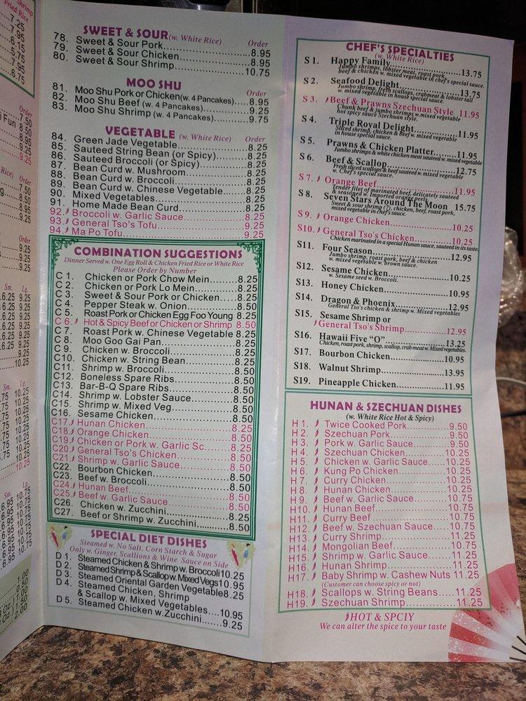 Menu at Golden China Chinese and Japanese Restaurant, Williamsburg