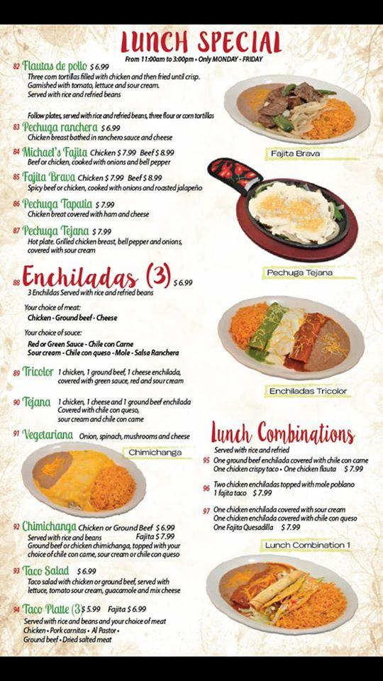 Menu at Jalisco's Mexican Grill Restaurant, Mabank