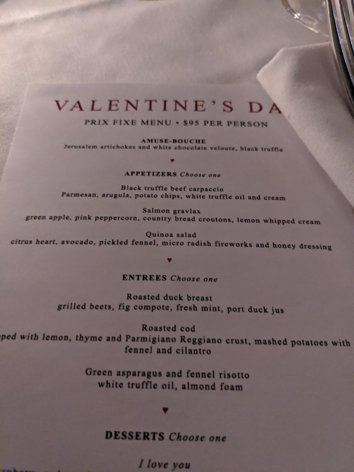 Menu at Le Petit Paris pub & bar, Los Angeles