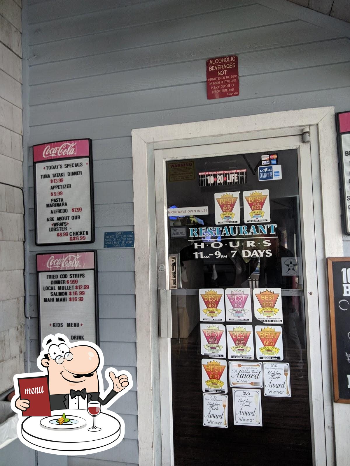 Charlie's Fish House Restaurant in Crystal River Restaurant menu and