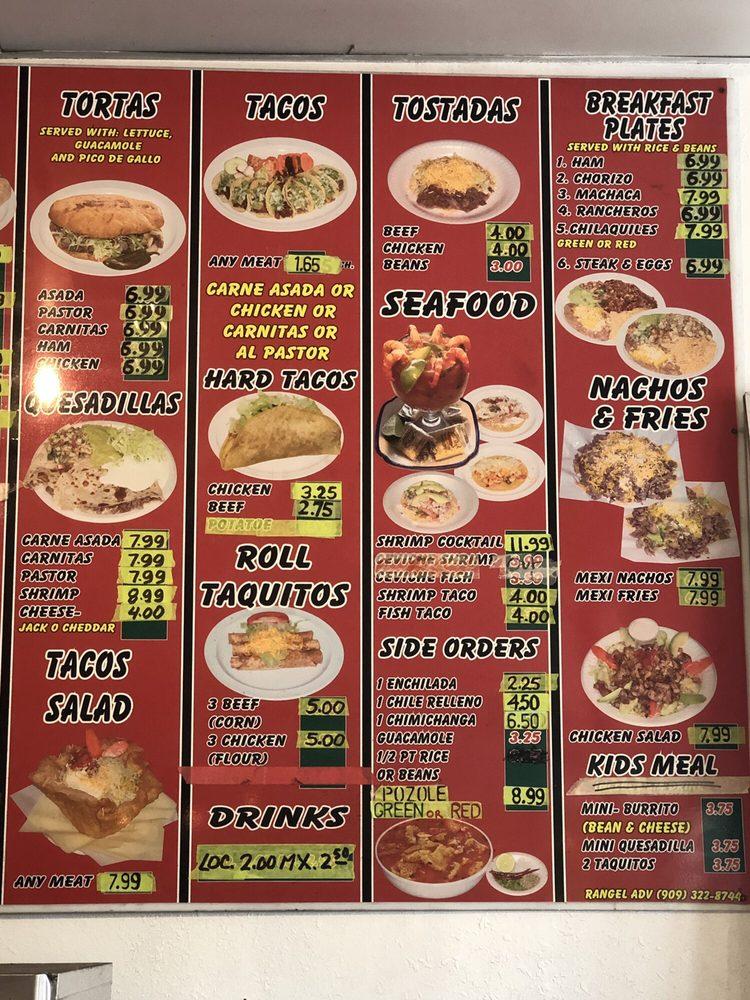 Menu at Mary's Tamales and Mexican Food restaurant, Rancho Cucamonga